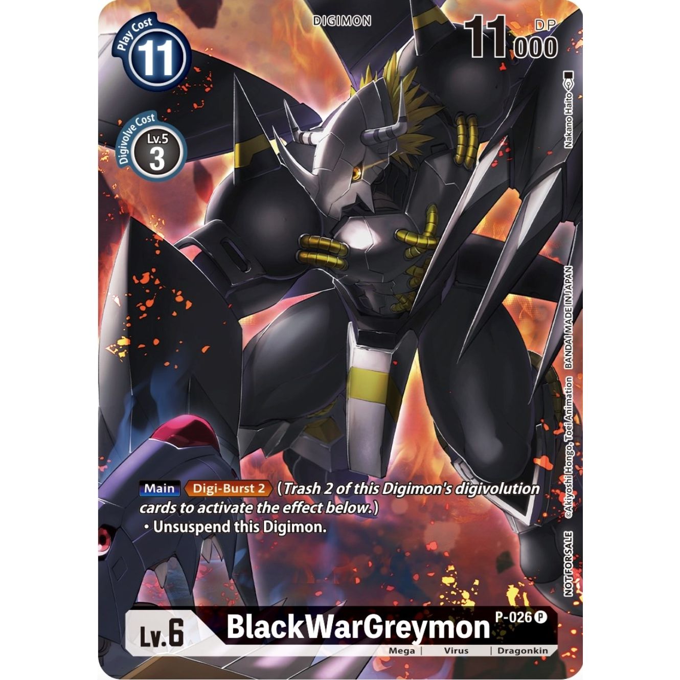 Image for BlackWarGreymon - P-026 (Winner Pack Across Time) (P-026 P) (D-PR) - Digimon Card Game