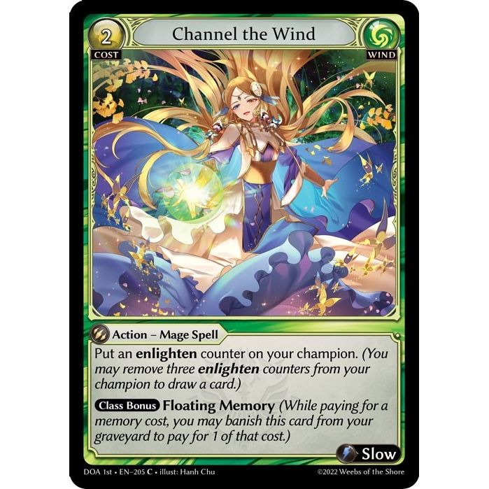 Image for Channel the Wind (205) (DOA 1st) - Grand Archive TCG