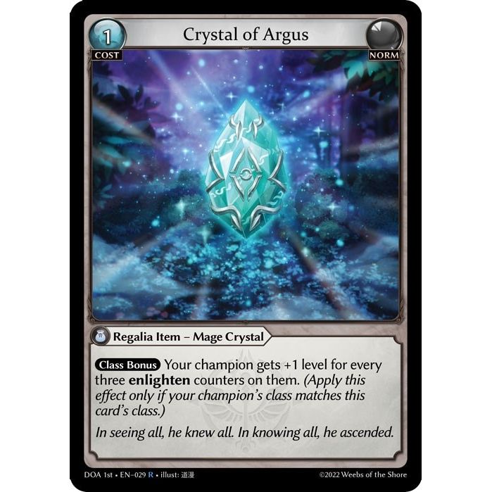 Image for Crystal of Argus (029) (DOA 1st) - Grand Archive TCG