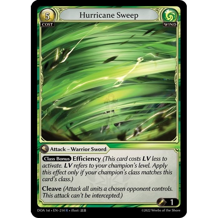 Image for Hurricane Sweep (214) (DOA 1st) - Grand Archive TCG