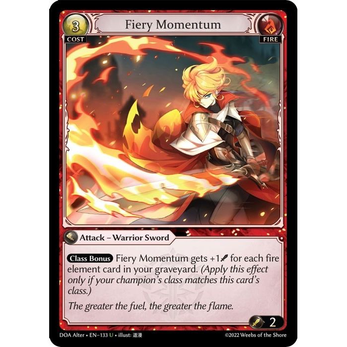 Image for Fiery Momentum (133) (DOA Alter) - Grand Archive TCG