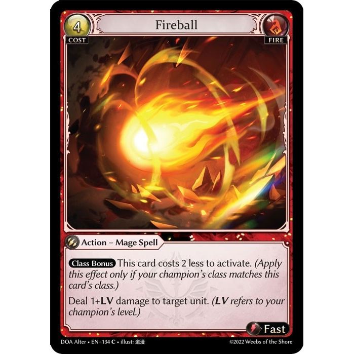 Image for Fireball (134) (DOA Alter) - Grand Archive TCG