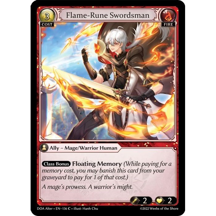 Image for Flame-Rune Swordsman (136) (DOA Alter) - Grand Archive TCG