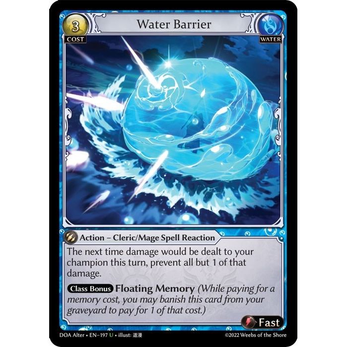 Image for Water Barrier (197) (DOA Alter) - Grand Archive TCG