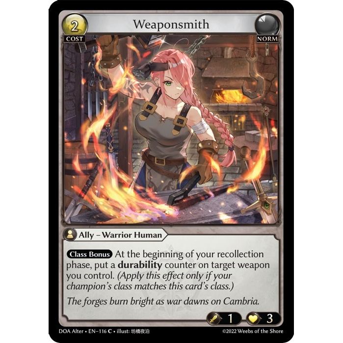 Image for Weaponsmith (116) (DOA Alter) - Grand Archive TCG