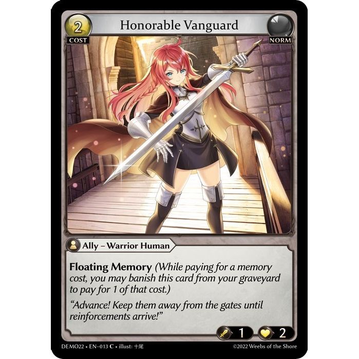 Image for Honorable Vanguard (013) (DEMO22) - Grand Archive TCG