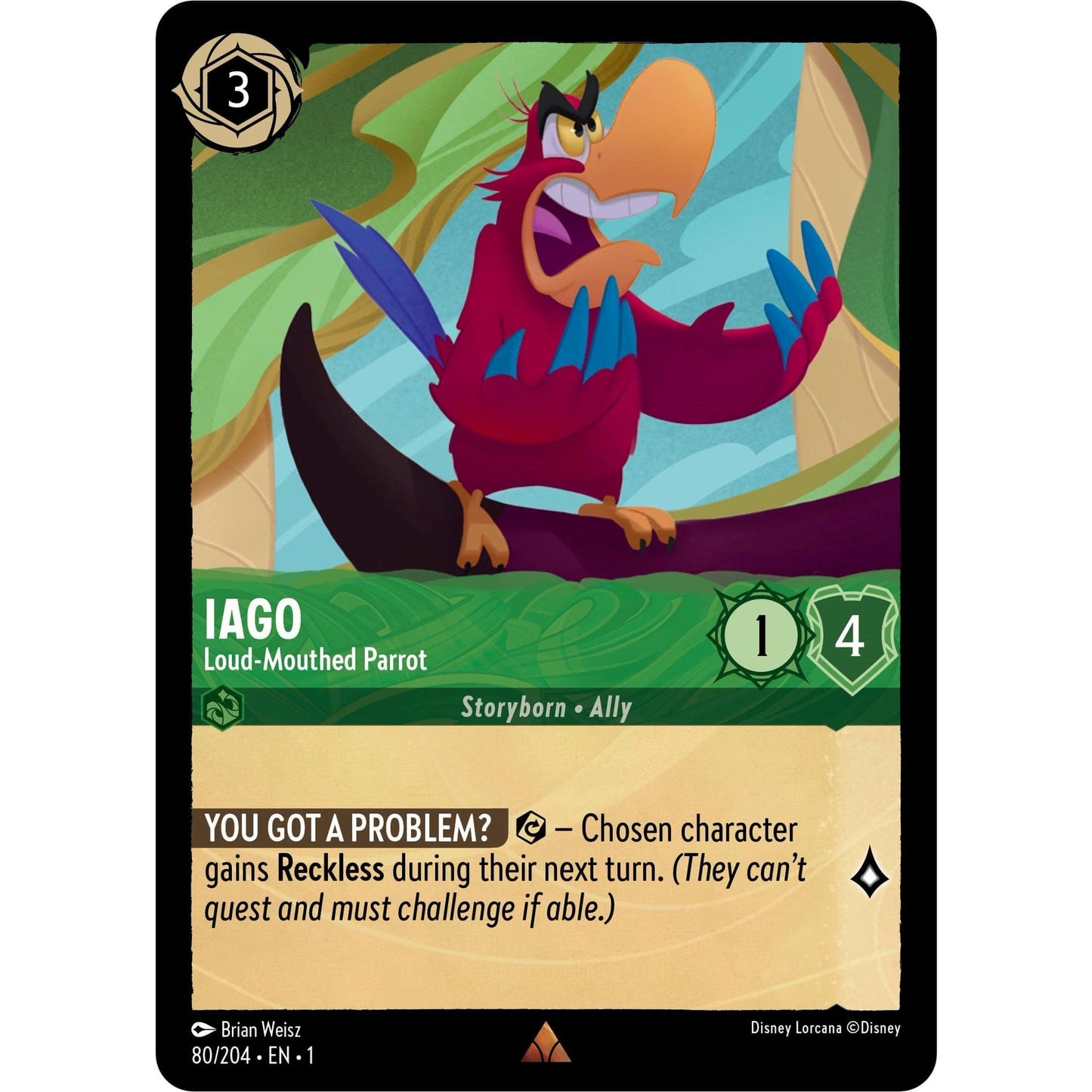 Image for Iago - Loud-Mouthed Parrot (80/204) (1) - Disney Lorcana