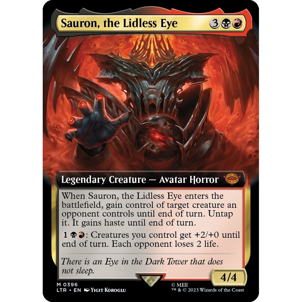 Image for Sauron, the Lidless Eye (Extended Art) (396) (LTR) - Magic: The Gathering