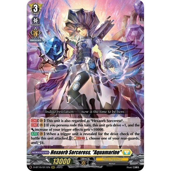 Image for Hexaorb Sorceress, "Aquamarine" (D-BT10/011EN) (D-BT10) - Cardfight Vanguard