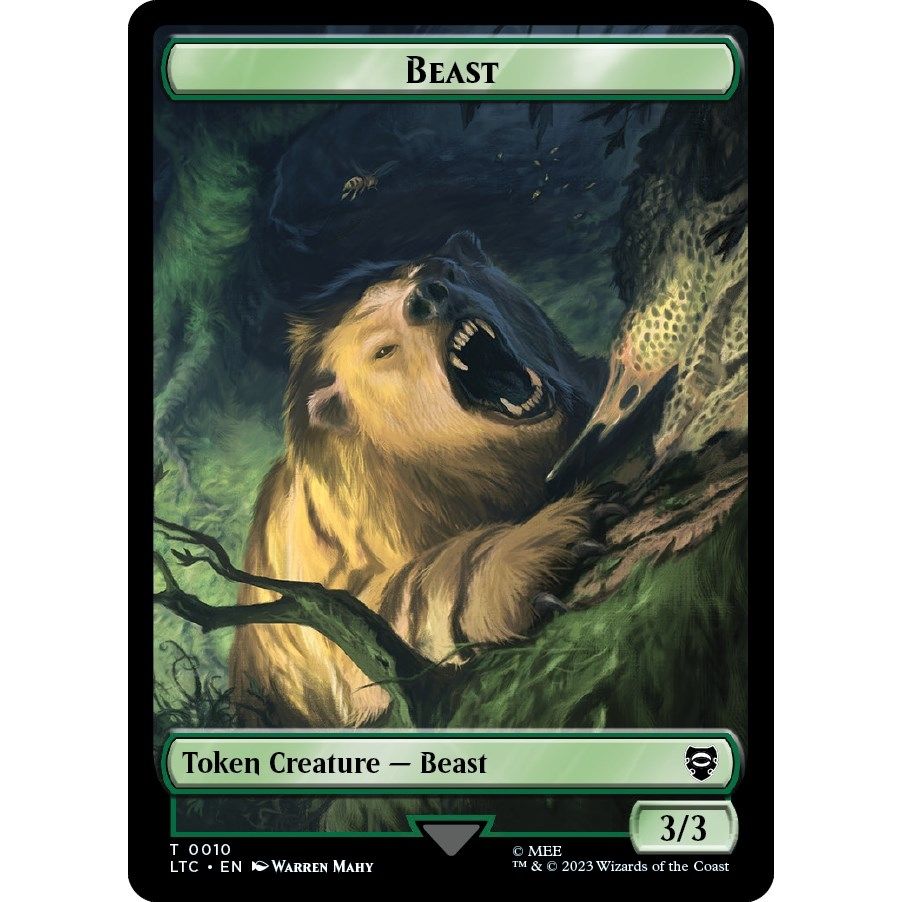 Image for Beast // Treefolk Double-Sided Token (10//13) (LTC) - Magic: The Gathering