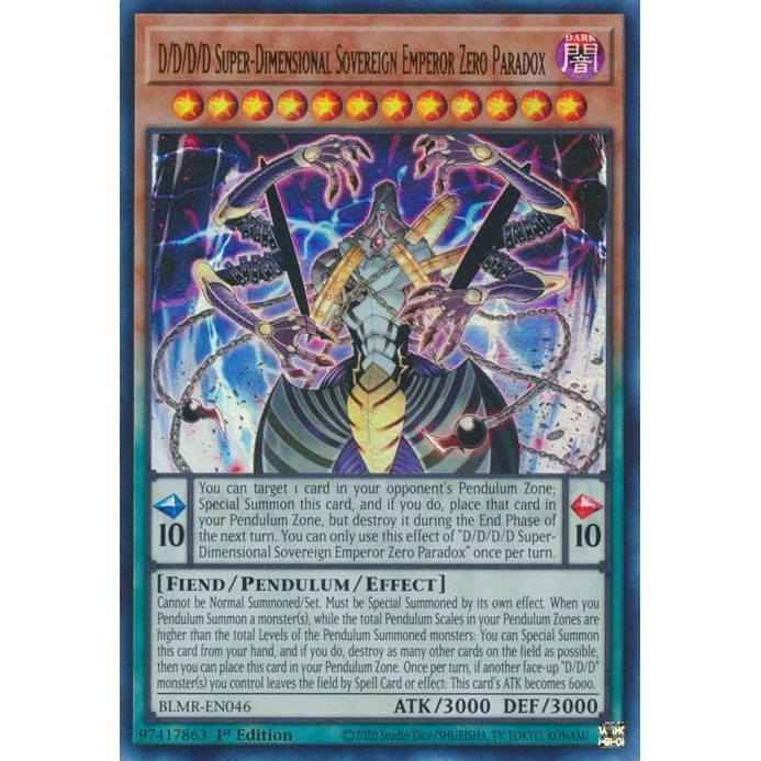 Image for D/D/D/D Super-Dimensional Sovereign Emperor Zero Paradox (BLMR-EN046) (BLMR) - YuGiOh