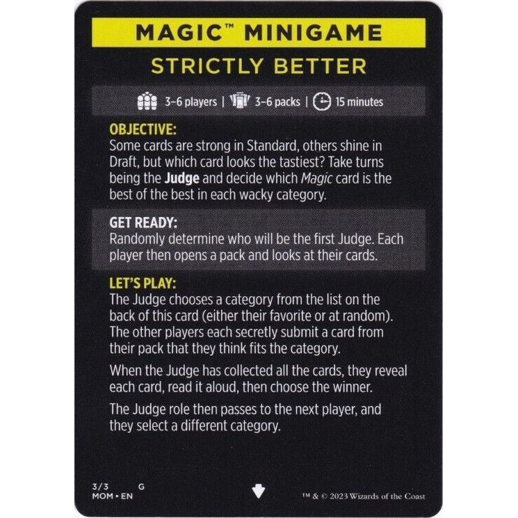 Image for Magic Minigame: Strictly Better (3) (MOM) - Magic: The Gathering