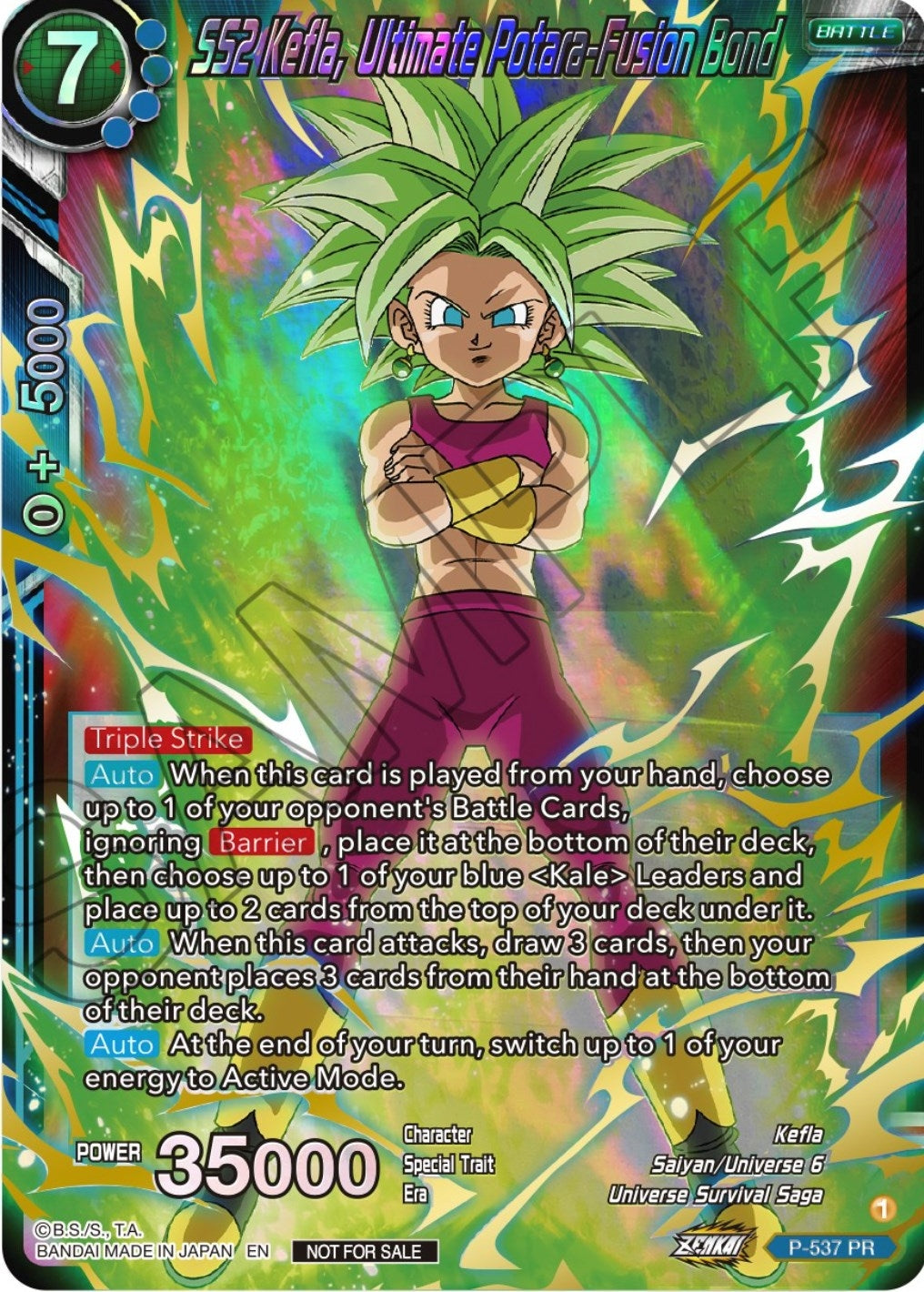Image for SS2 Kefla, Ultimate Potara-Fusion Bond (Championship Selection Pack 2023 Vol.2) (Gold-Stamped Shatterfoil) (P-537) (TPR) - Dragon Ball Super: Masters