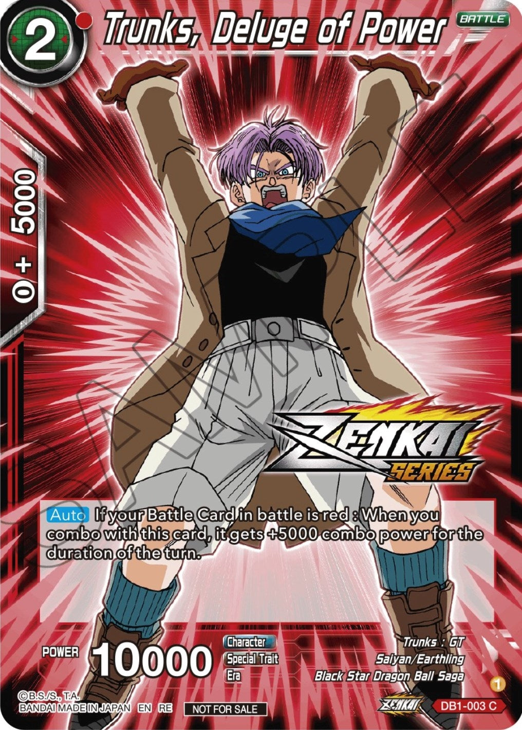 Image for Trunks, Deluge of Power (Event Pack 12) (DB1-003) (TPR) - Dragon Ball Super: Masters