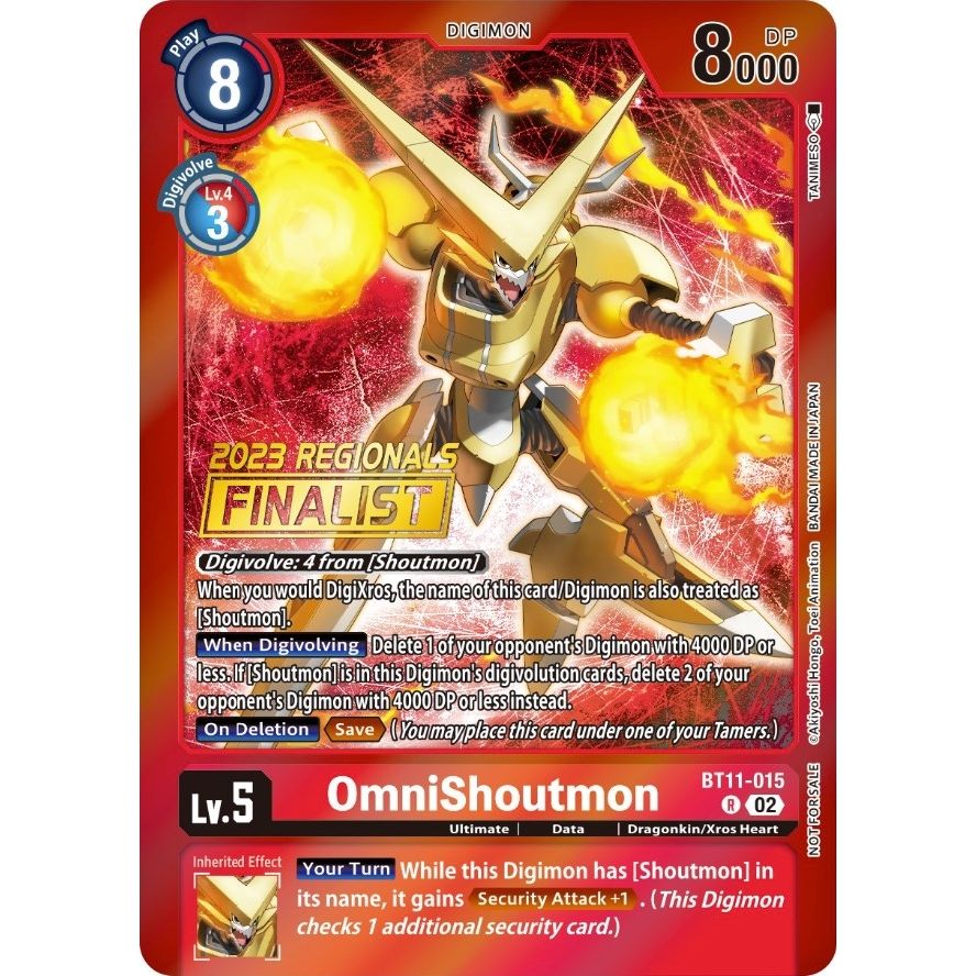 Image for OmniShoutmon (2023 Regionals Finalist) (BT11-015 R) (BT11) - Digimon Card Game