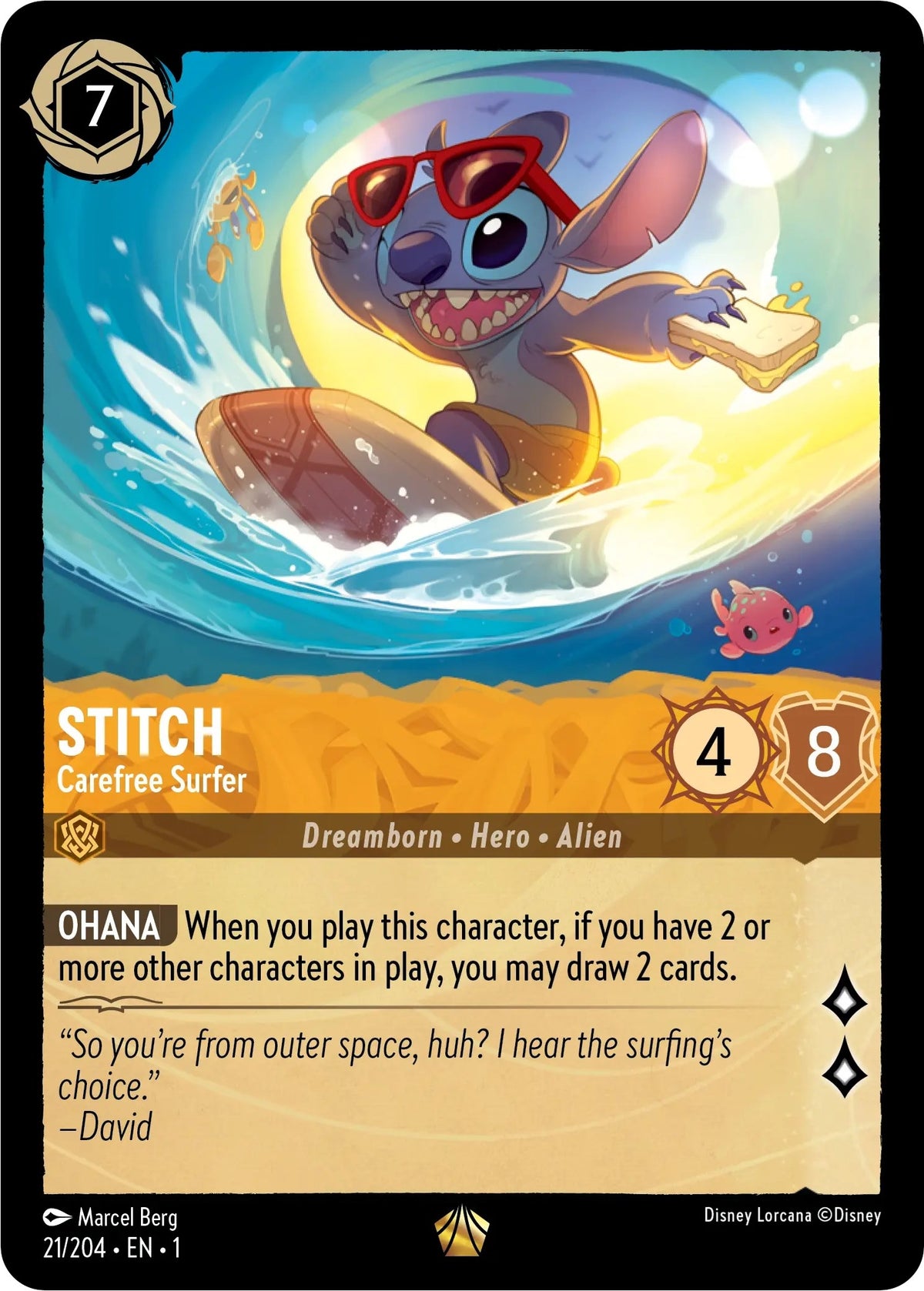Image for Stitch - Carefree Surfer (21/204) (1) - Disney Lorcana