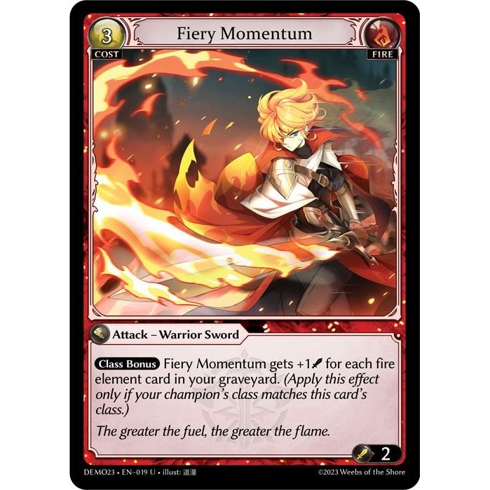 Image for Fiery Momentum (019) (DEMO23) - Grand Archive TCG