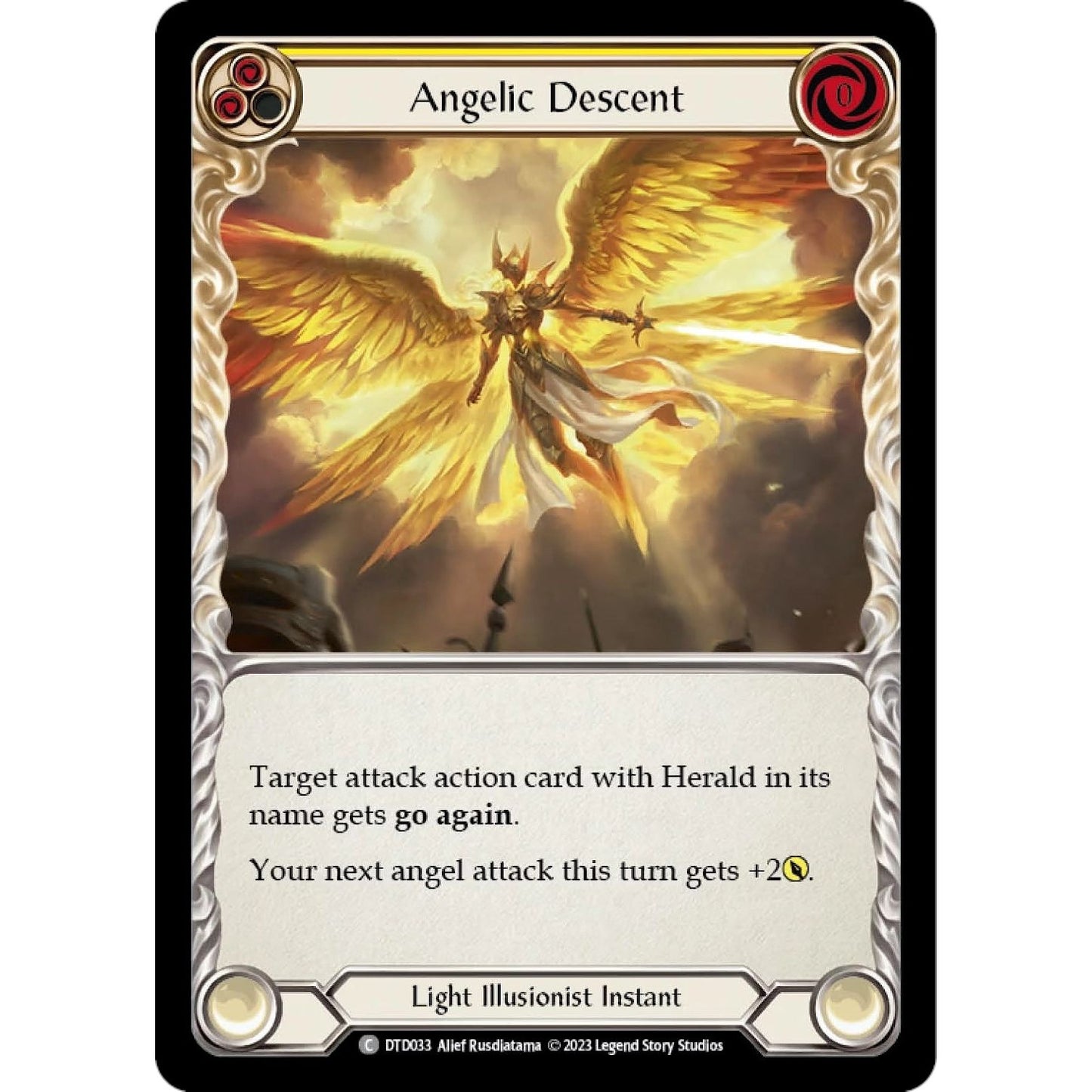 Image for Angelic Descent (Yellow) (DTD033) (DTD) - Flesh and Blood TCG