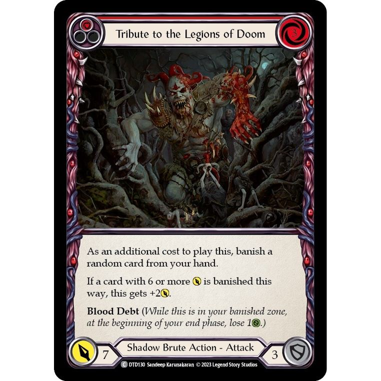 Image for Tribute to the Legions of Doom (Red) (DTD130) (DTD) - Flesh and Blood TCG