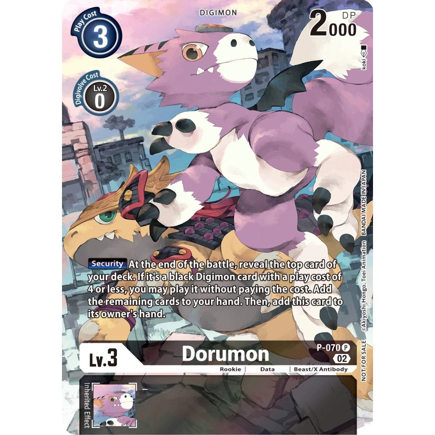 Image for Dorumon - P-070 (Official Tournament Pack Vol.10) (P-070 P) (D-PR) - Digimon Card Game