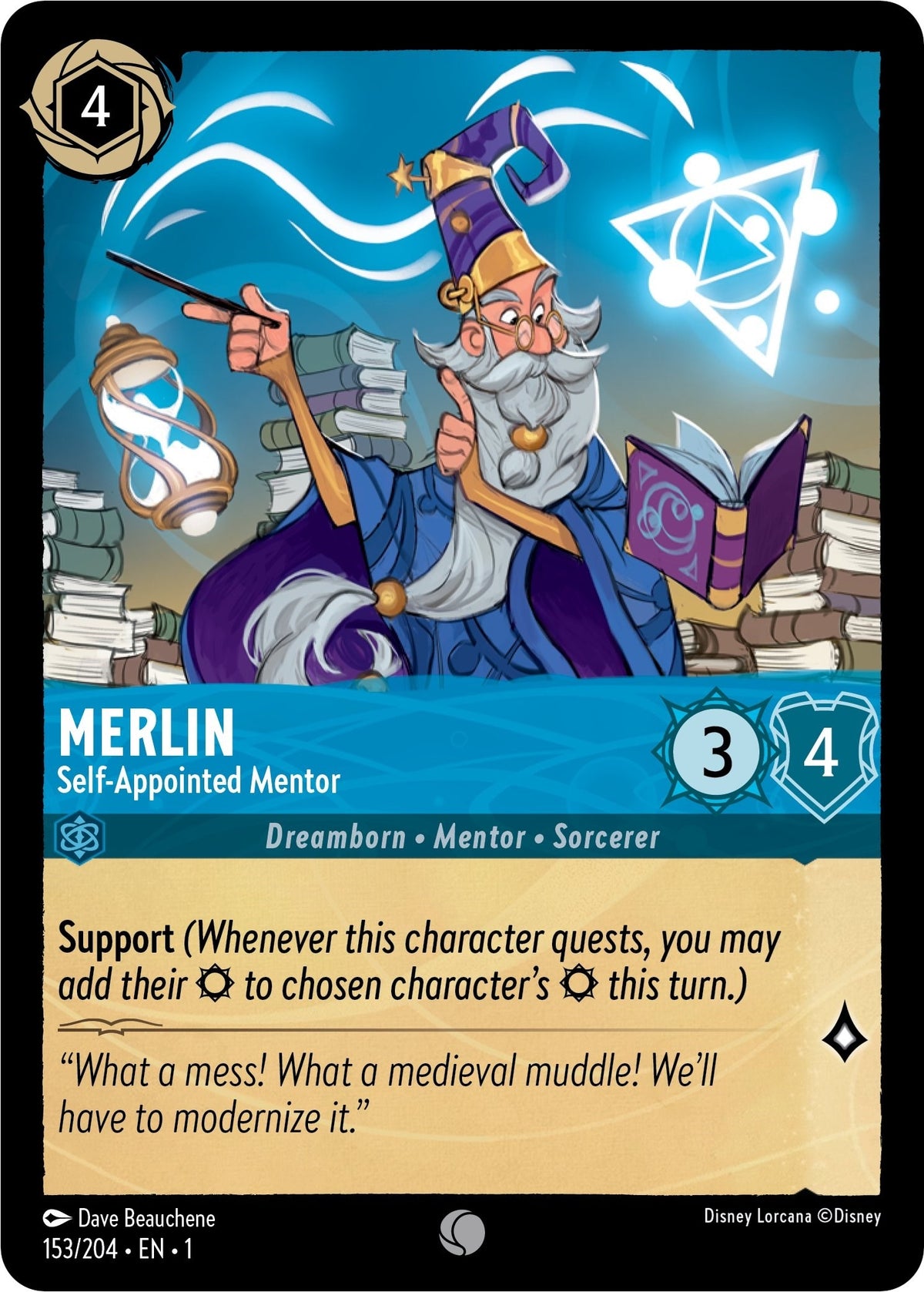 Image for Merlin - Self-Appointed Mentor (153/204) (1) - Disney Lorcana