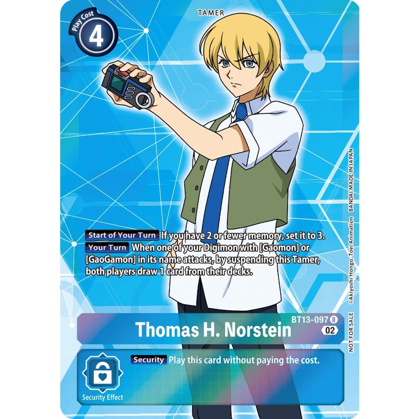 Image for Thomas H. Norstein (Box Topper) (BT13-097 R) (BT13) - Digimon Card Game