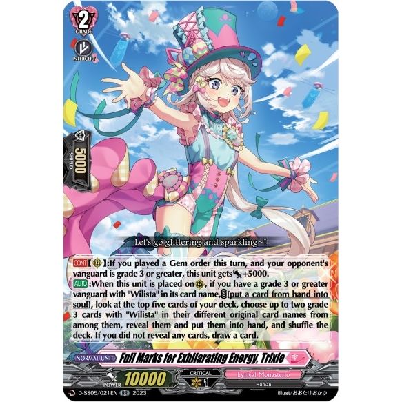 Image for Full Marks for Exhilarating Energy, Trixie (D-SS05/021EN) (D-SS05) - Cardfight Vanguard