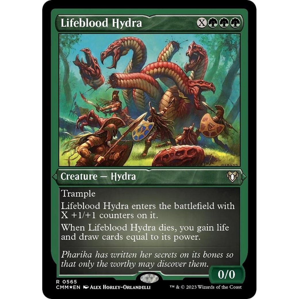 Image for Lifeblood Hydra (Foil Etched) (565) (CMM) - Magic: The Gathering
