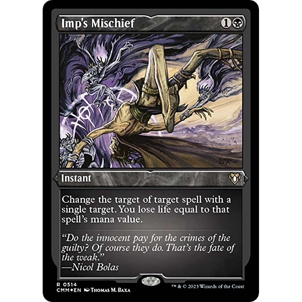Image for Imp's Mischief (Foil Etched) (514) (CMM) - Magic: The Gathering