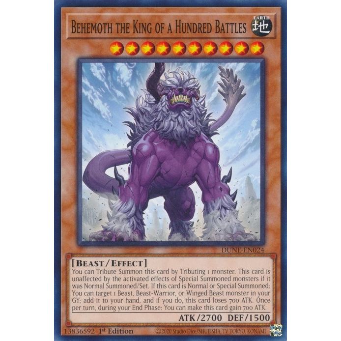 Image for Behemoth the King of a Hundred Battles (DUNE-EN024) (DUNE) - YuGiOh