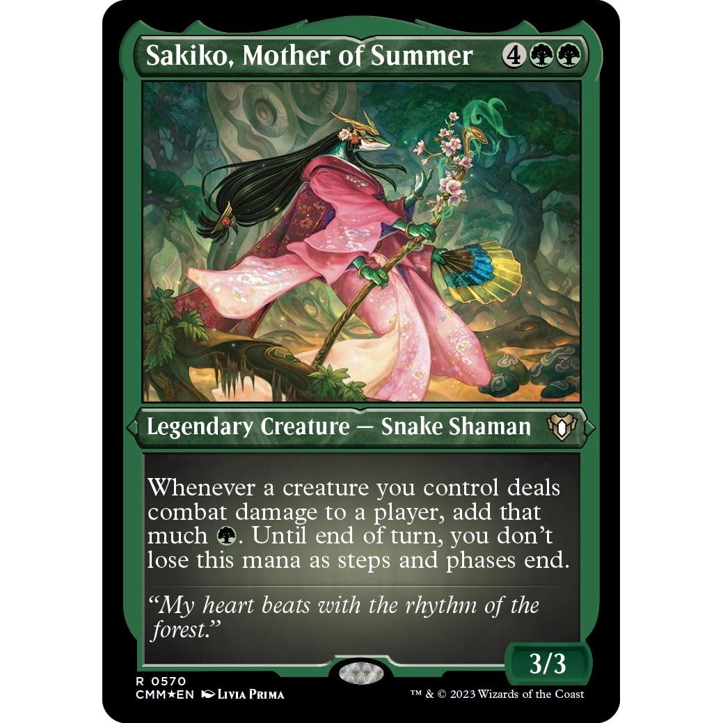 Image for Sakiko, Mother of Summer (Foil Etched) (570) (CMM) - Magic: The Gathering