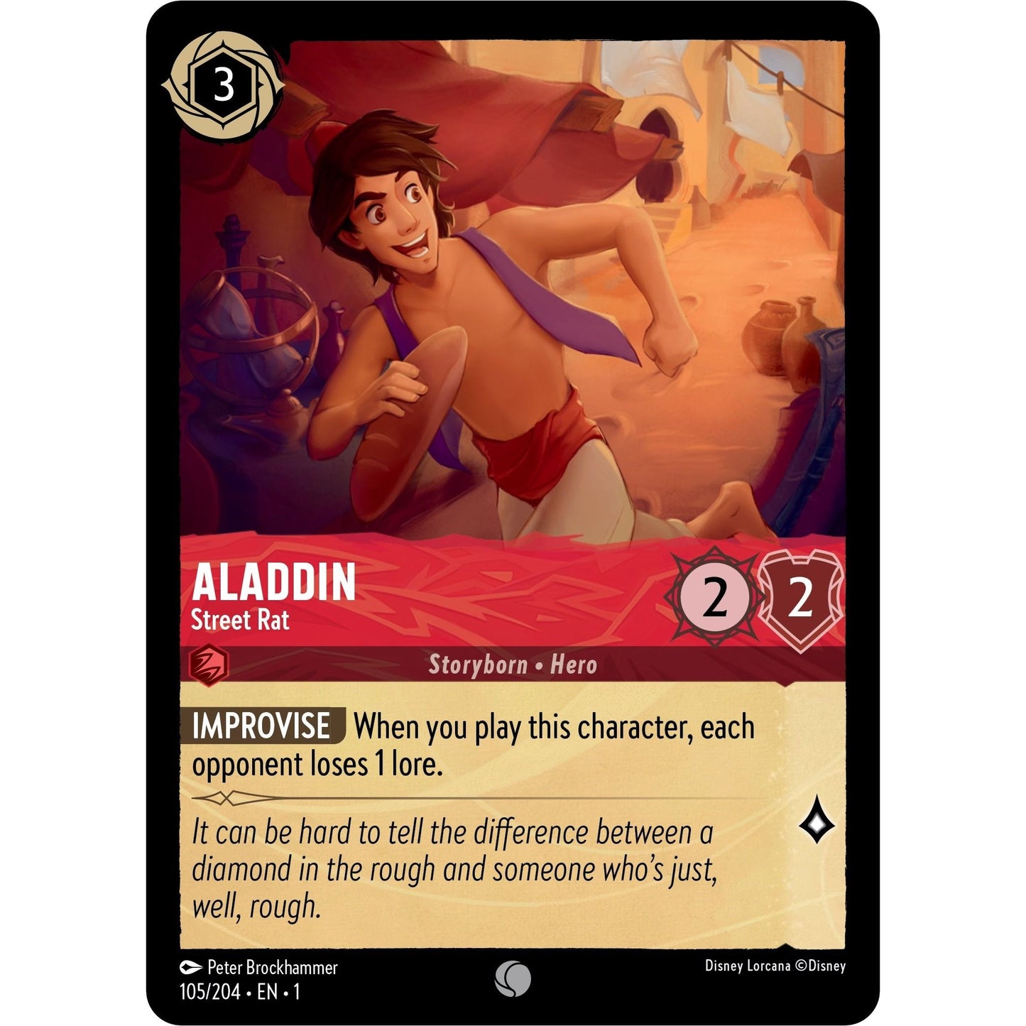 Image for Aladdin - Street Rat (105/204) (1) - Disney Lorcana