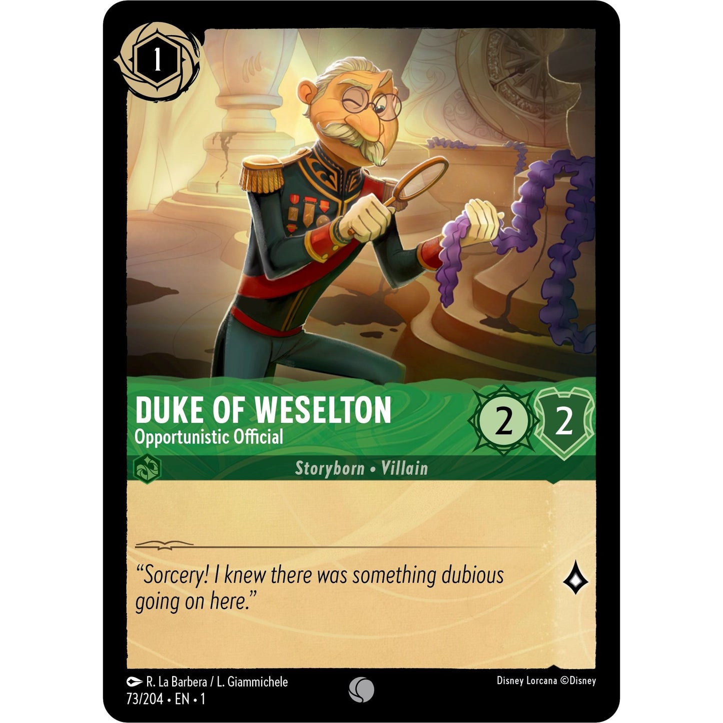 Image for Duke of Weselton - Opportunistic Official (73/204) (1) - Disney Lorcana