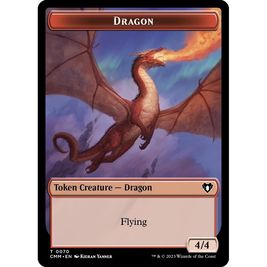 Image for Dragon // Kor Ally Double-Sided Token (70 // 64) (CMM) - Magic: The Gathering