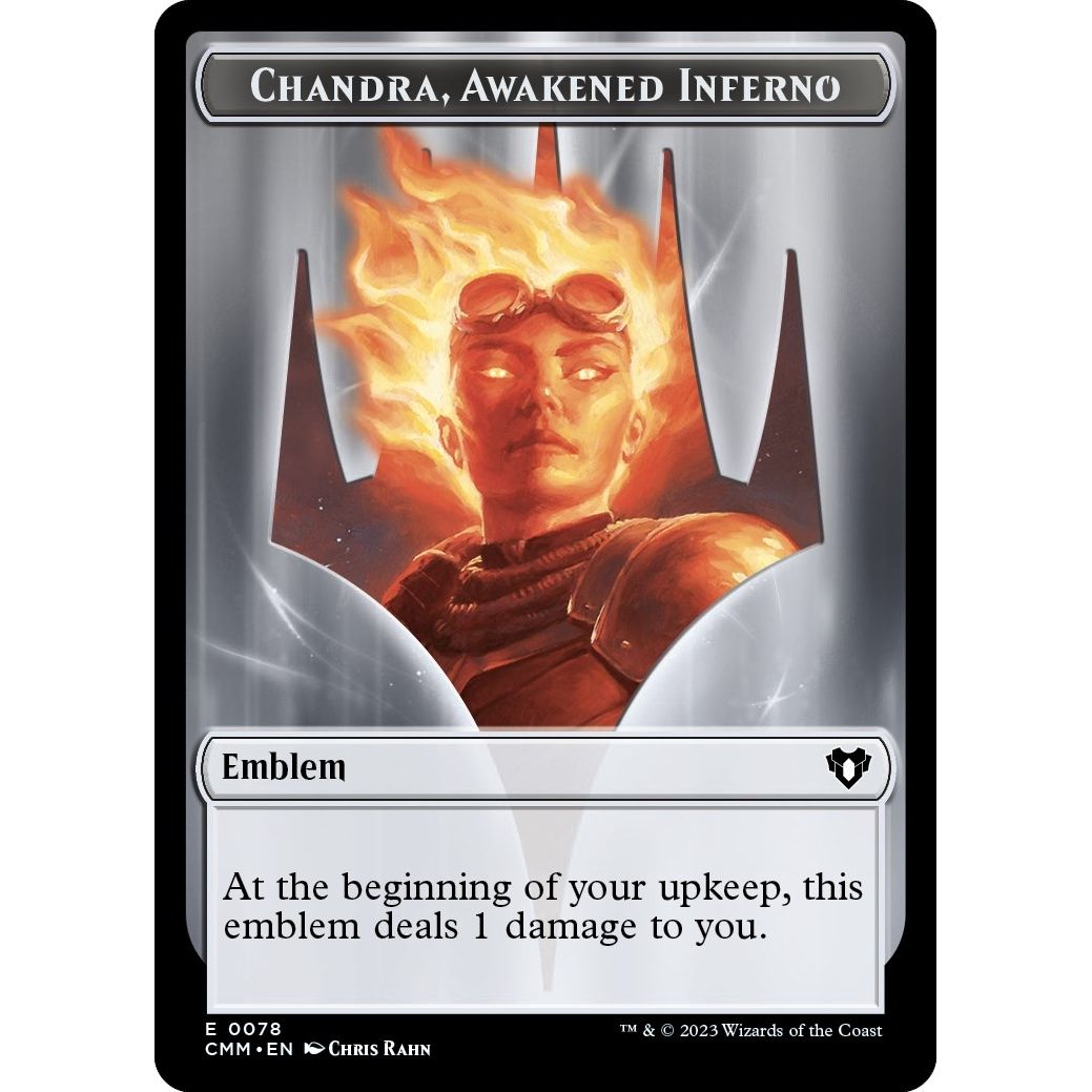 Image for Emblem - Chandra, Awakened Inferno // Wizard Double-Sided Token (78 // 71) (CMM) - Magic: The Gathering