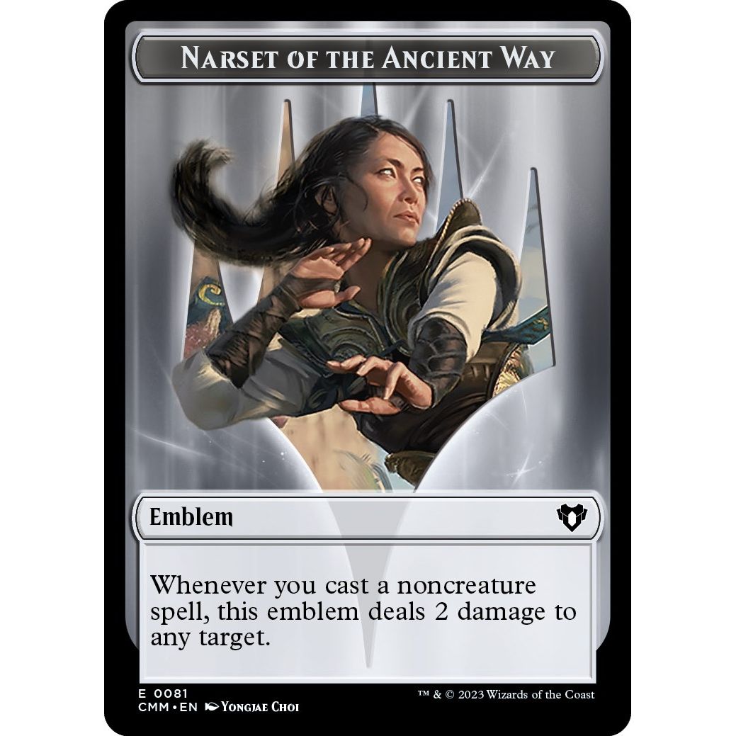 Image for Emblem - Narset of the Ancient Way // Wizard Double-Sided Token (81 // 71) (CMM) - Magic: The Gathering