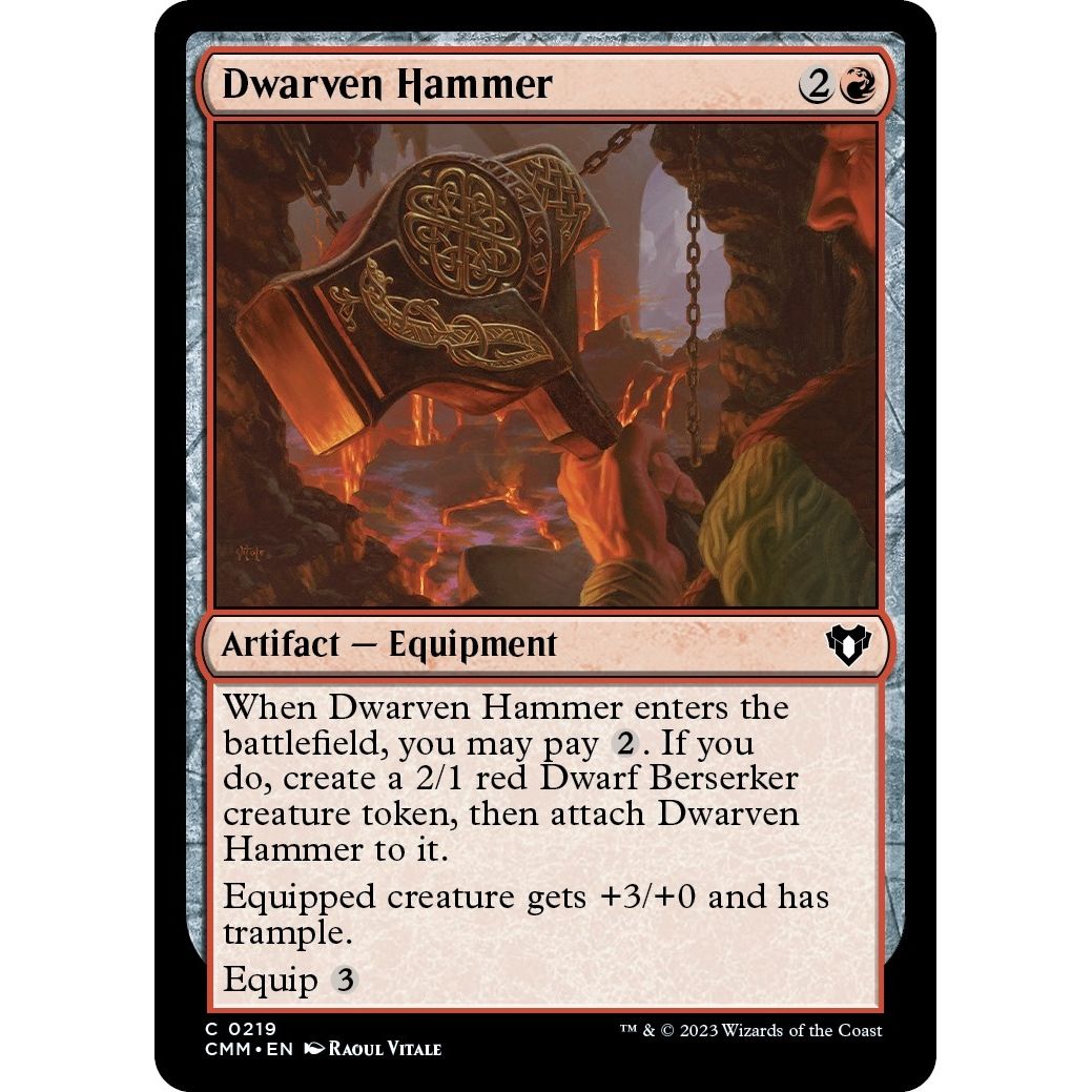Image for Dwarven Hammer (219) (CMM) - Magic: The Gathering