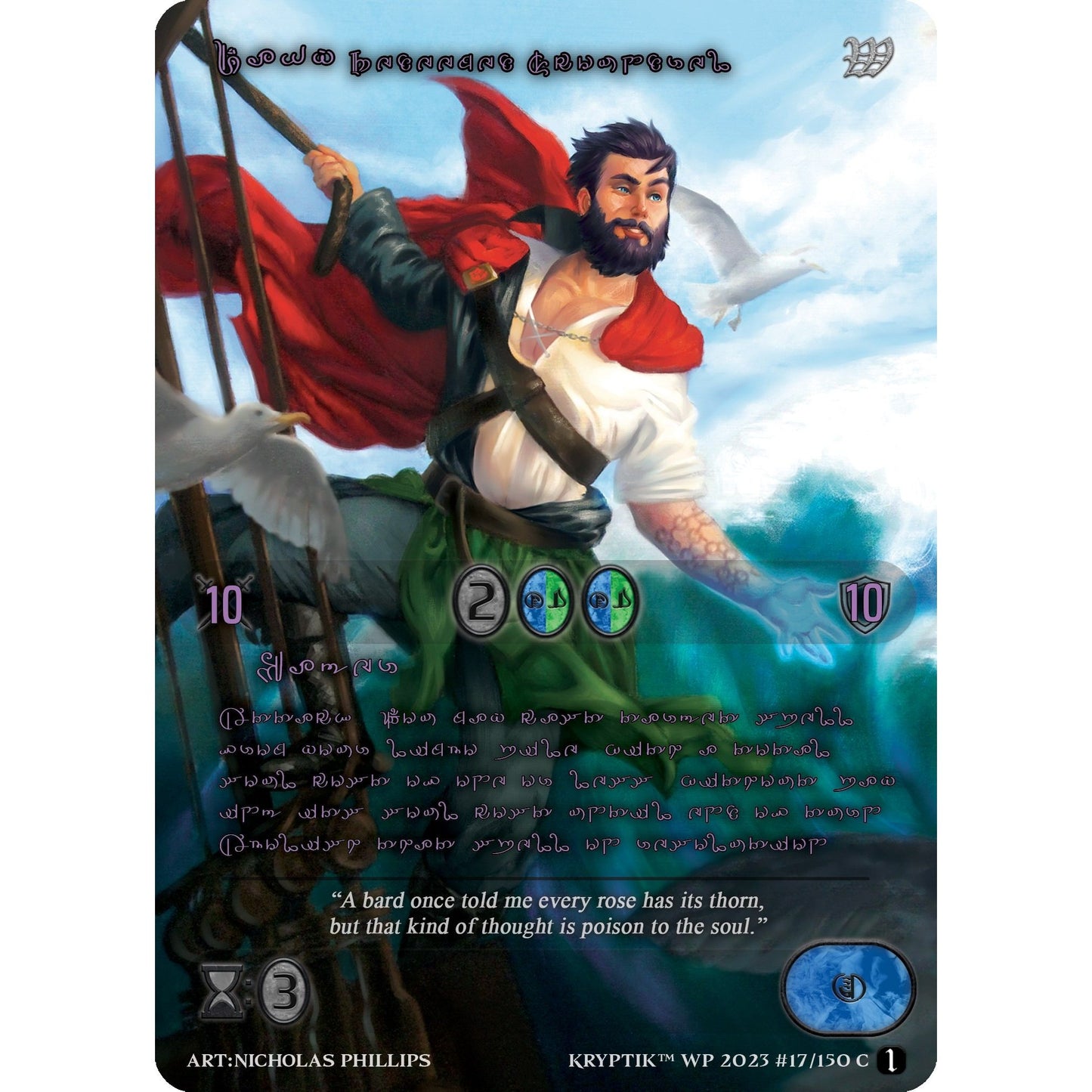 Image for Davy, Redeemed Scoundrel (Purple Kryptik Language) (17) - Kryptik TCG