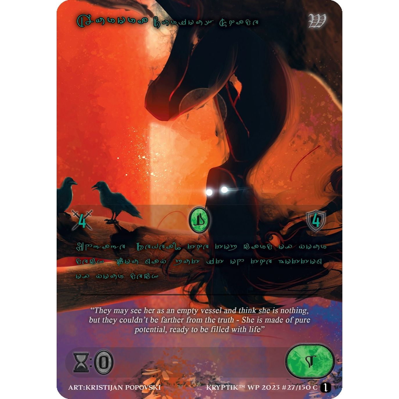 Image for Aurora, Curious Shade (Green Kryptik Language) (27) - Kryptik TCG