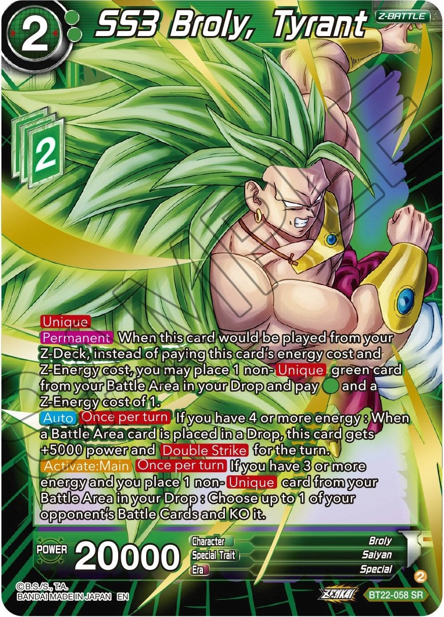 Image for SS3 Broly, Tyrant (BT22-058) (BT22) - Dragon Ball Super: Masters