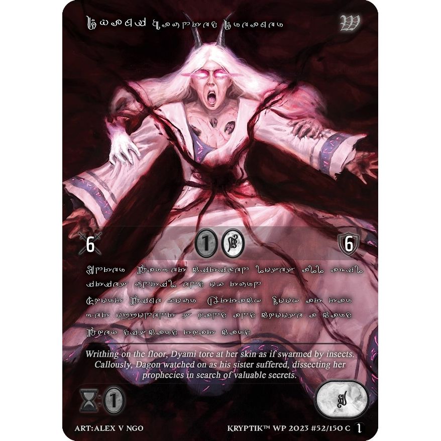 Image for Dyami, Haunted Dreamer (Silver Kryptik Language) (52) - Kryptik TCG