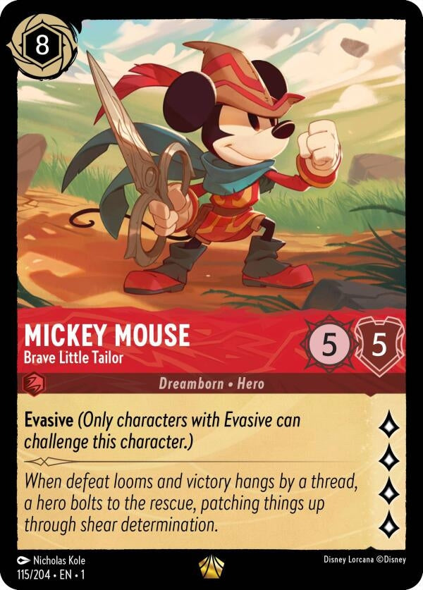Image for Mickey Mouse - Brave Little Tailor (115/204) (1) - Disney Lorcana