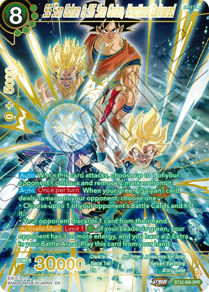 Image for SS Son Gohan & SS Son Goten, Emotions Delivered (SPR) (BT22-066) (BT22) - Dragon Ball Super: Masters