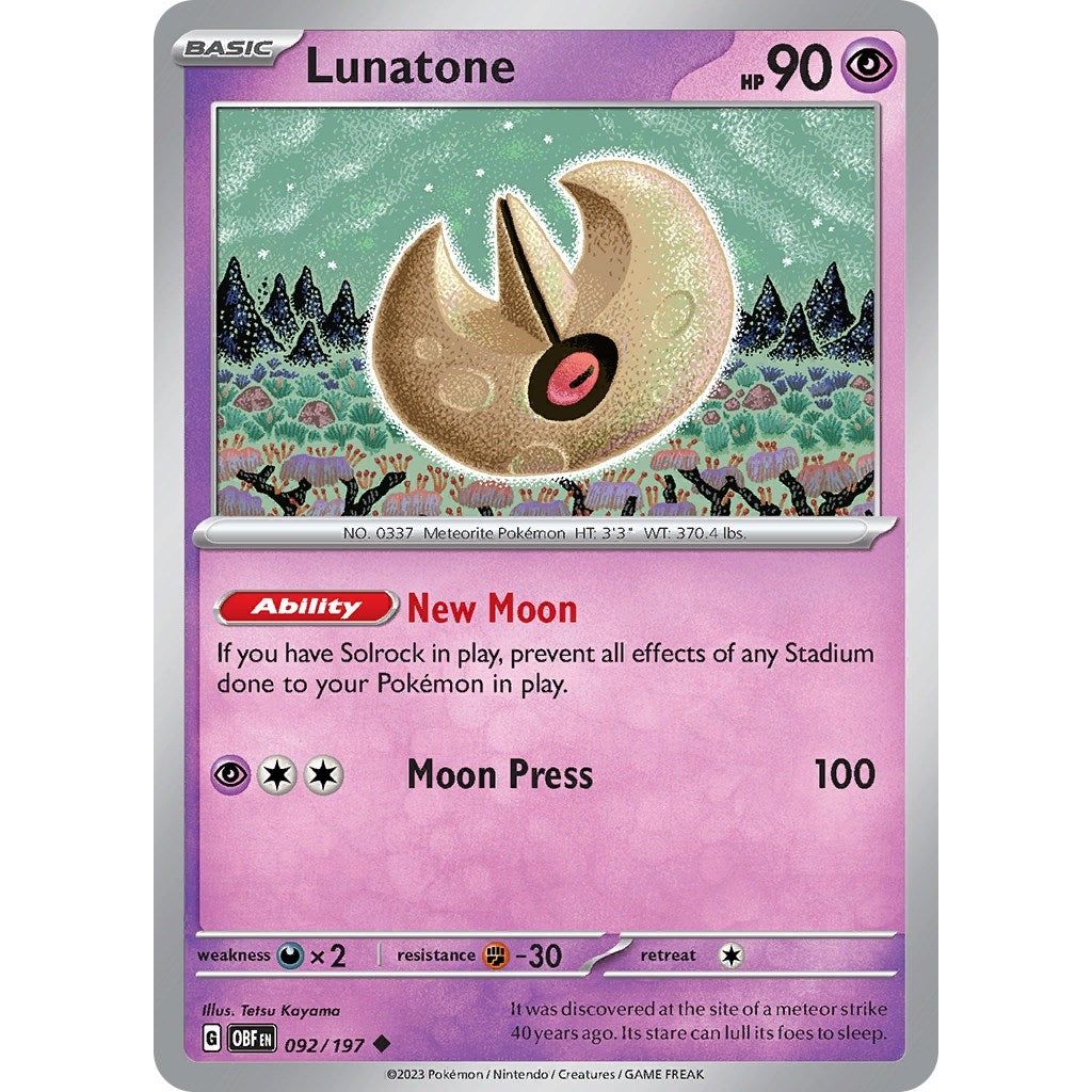 Image for Lunatone (092/197) (OBF) - Pokemon
