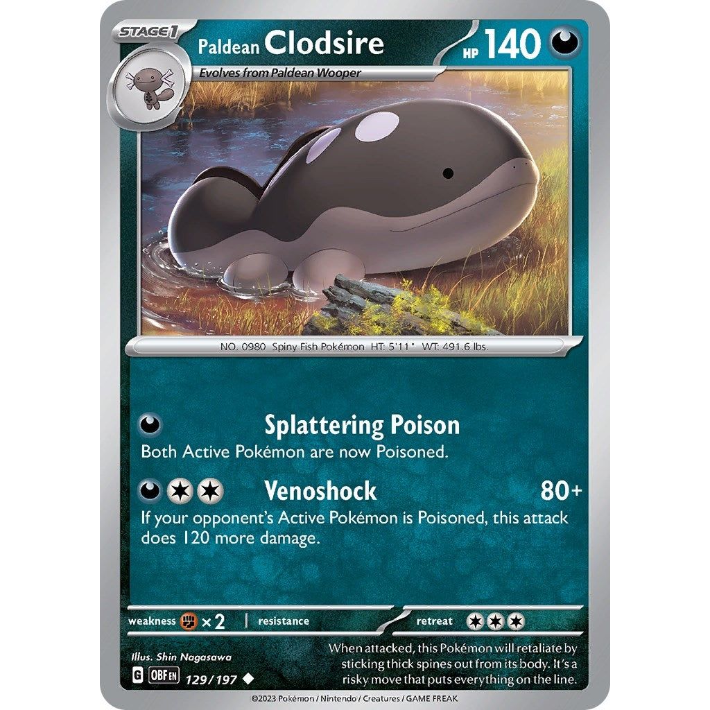 Image for Paldean Clodsire (129/197) (OBF) - Pokemon