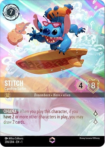 Image for Stitch - Carefree Surfer (Enchanted) (206/204) (1) - Disney Lorcana