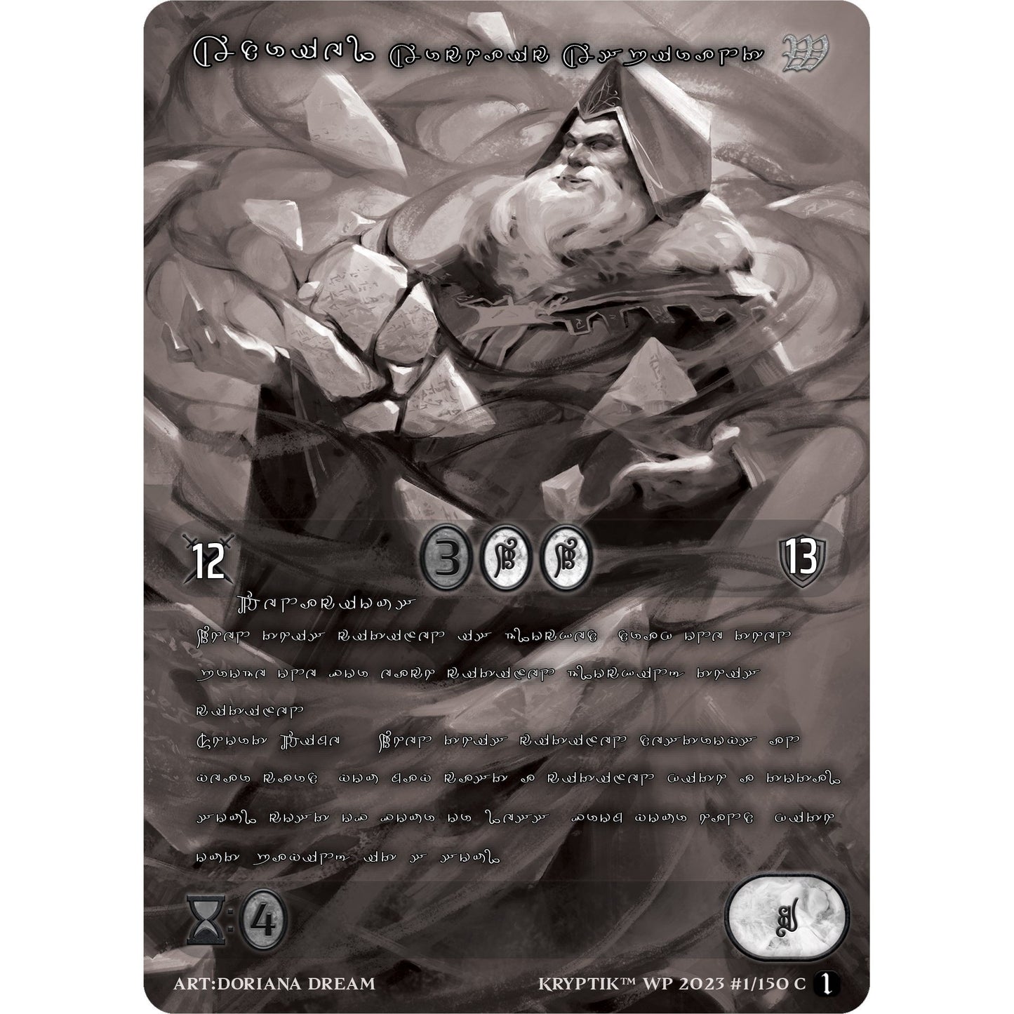 Image for Adriel, Archaic Aspirant (Silver Kryptik Language) (1) (KPTGC) - Kryptik TCG