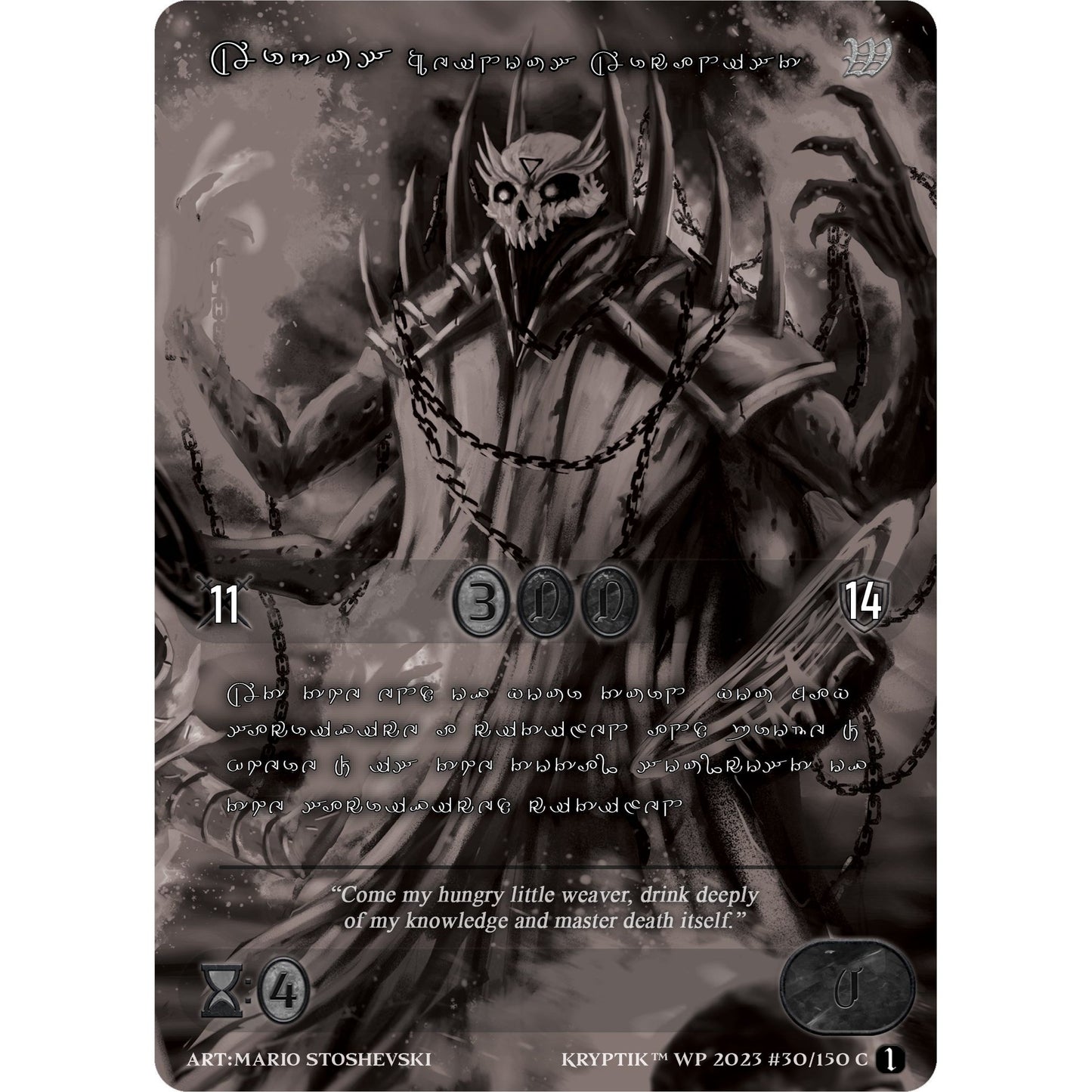 Image for Argus, Heinous Arcanist (Silver Kryptik Language) (30) (KPTGC) - Kryptik TCG