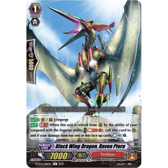 Image for Black Wing Dragon, Raven Ptera (D-PV01/188EN) (D-PV01) - Cardfight Vanguard