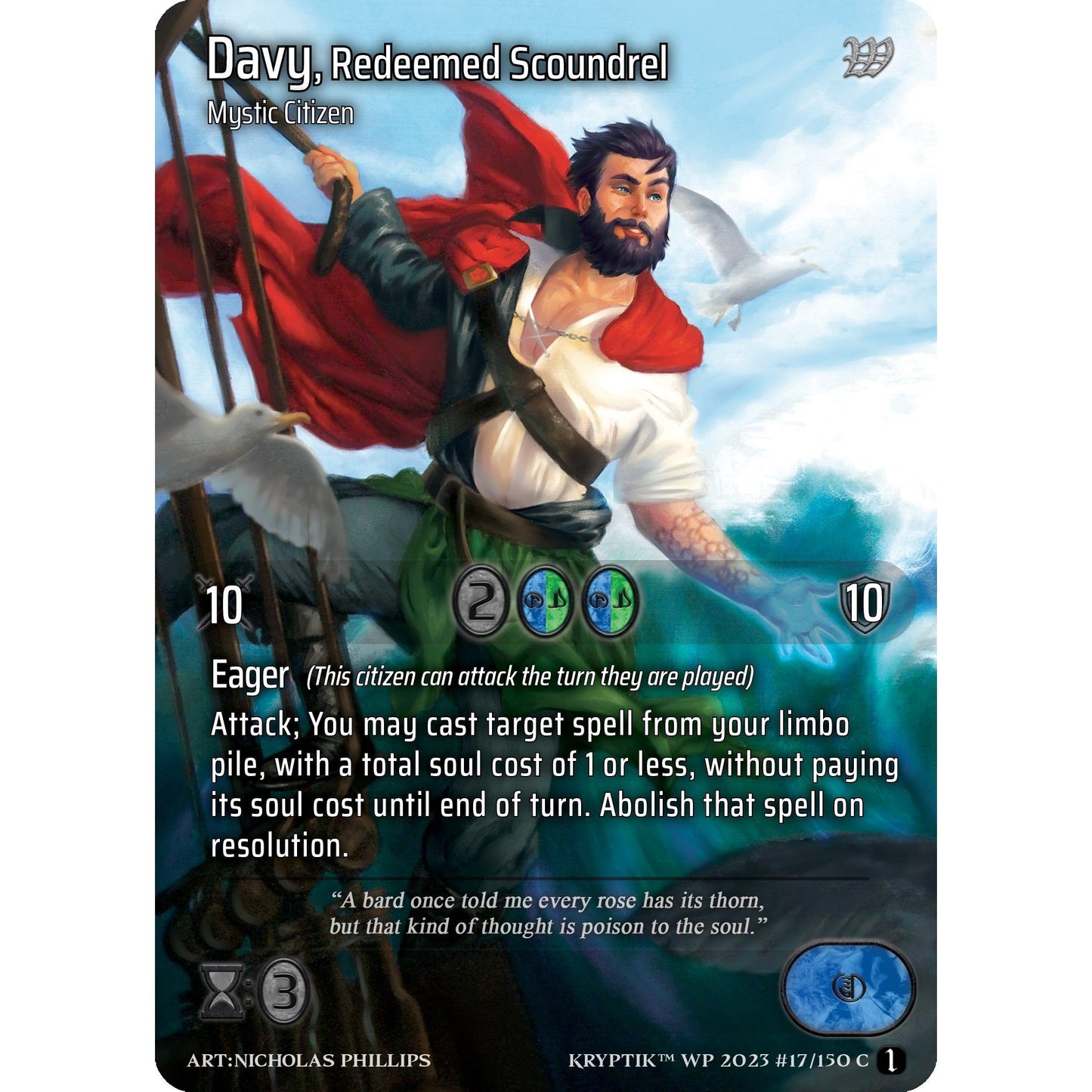 Image for Davy, Redeemed Scoundrel (Cosmo Foil) (17) - Kryptik TCG